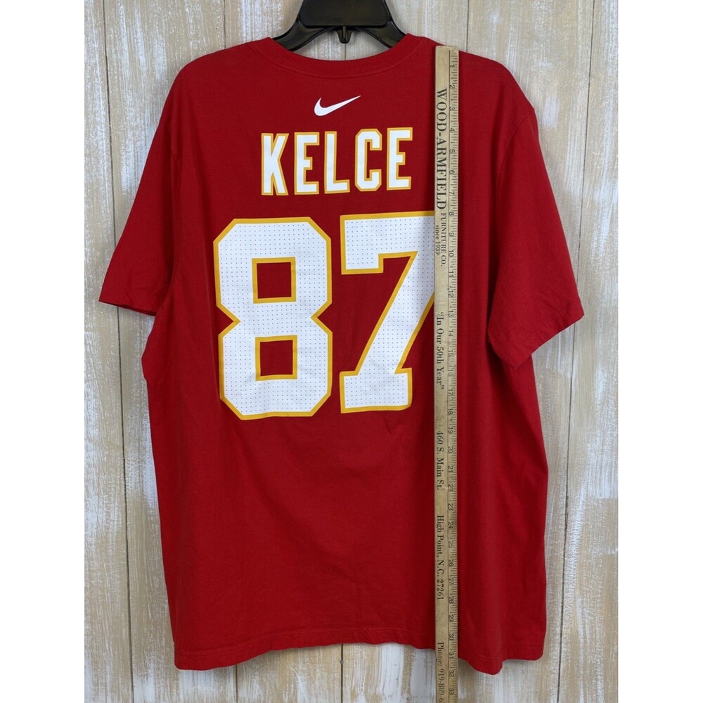 NIKE Tee Kansas City Chiefs Travis Kelce #87 Red T-Shirt Sz XXL - Picture 6 of 6